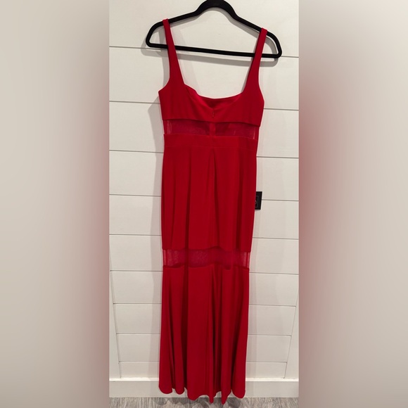 NWT Ieena Mac Duggal red mesh gown 11698 - Picture 8 of 9